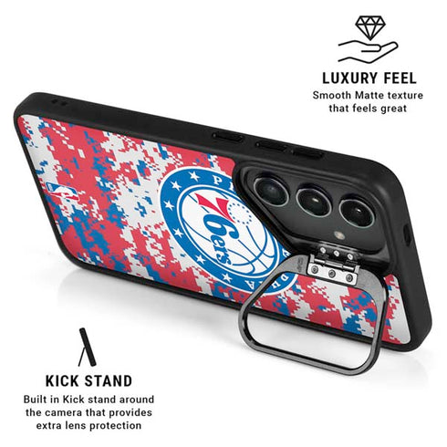 NBA Philadelphia 76ers Red Digi Camo Galaxy S24 Plus Kickstand Case